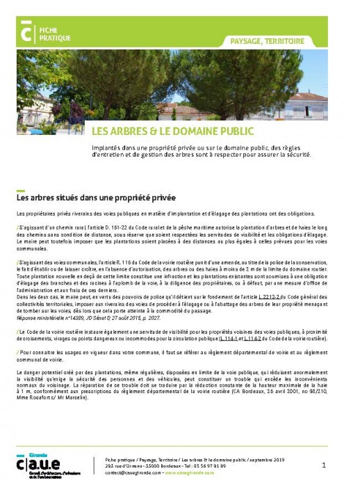 Les arbres et domaine public