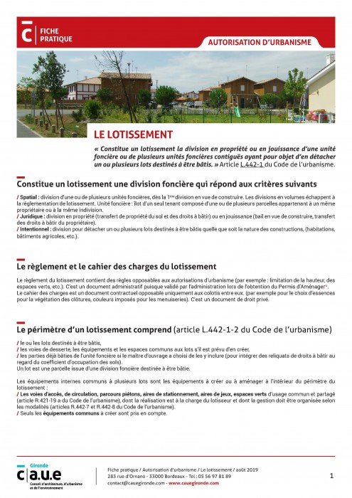 Le lotissement