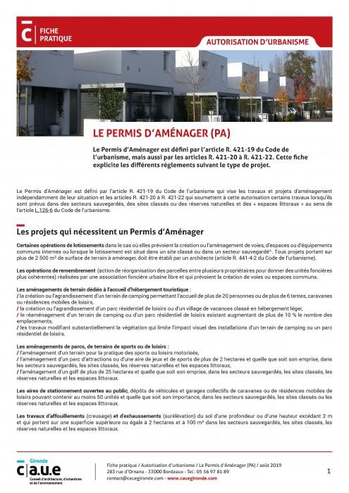 Le Permis d'Aménager