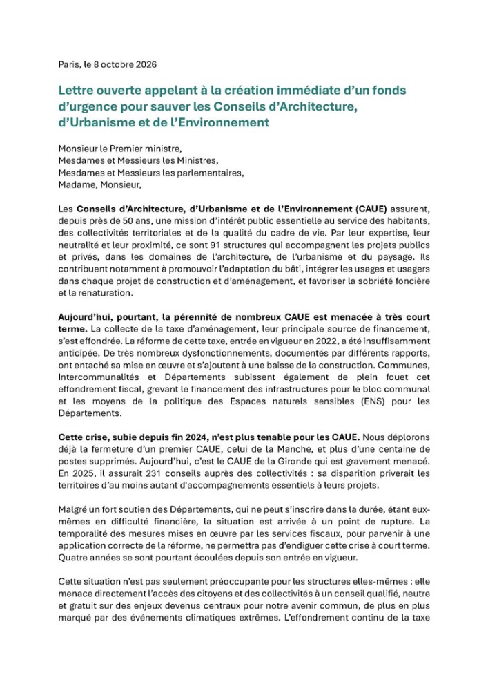 Lettre ouverte