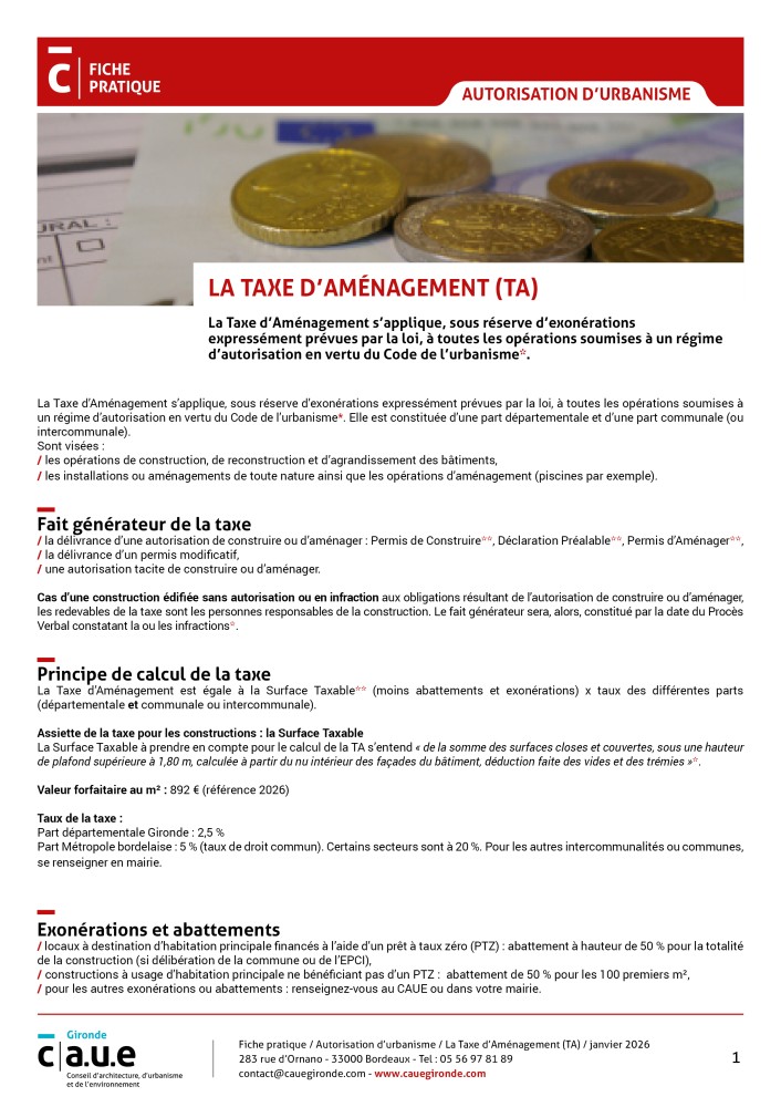 La Taxe d'Aménagement 2026