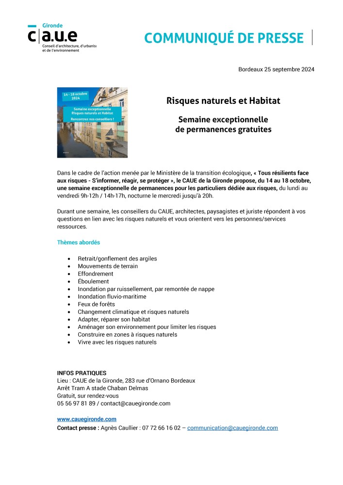 CP Semaine du risque