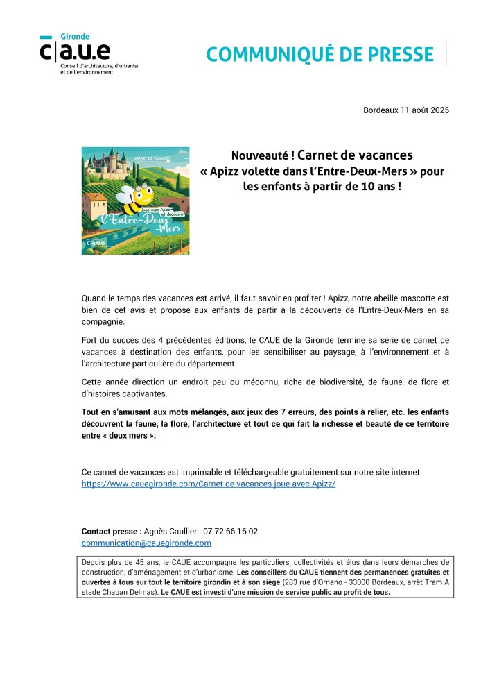 CP Carnet de vacances 2025