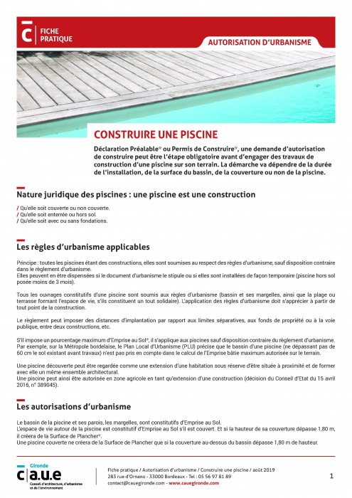 Construire une piscine